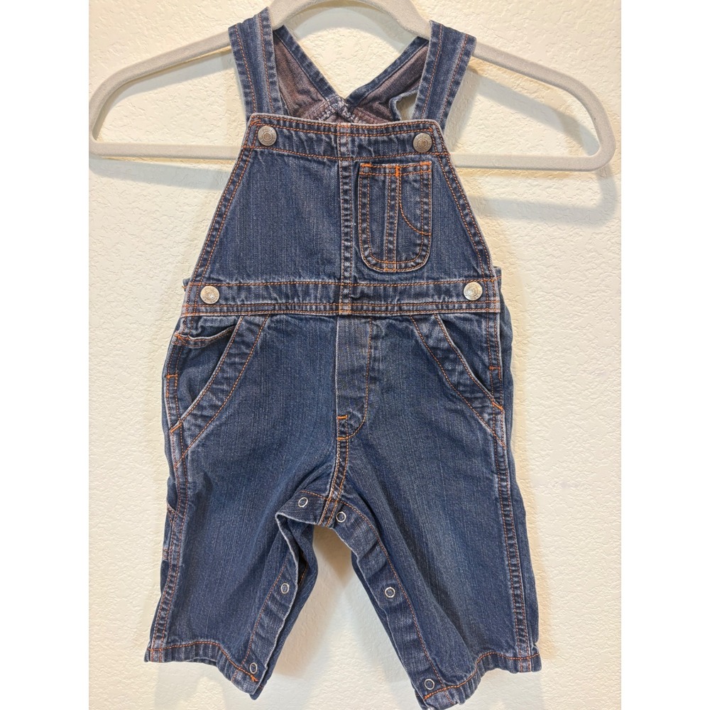Vintage Polo Ralph‎ Lauren Overalls Baby 6-12M Blue Denim Carpenter flag preppy